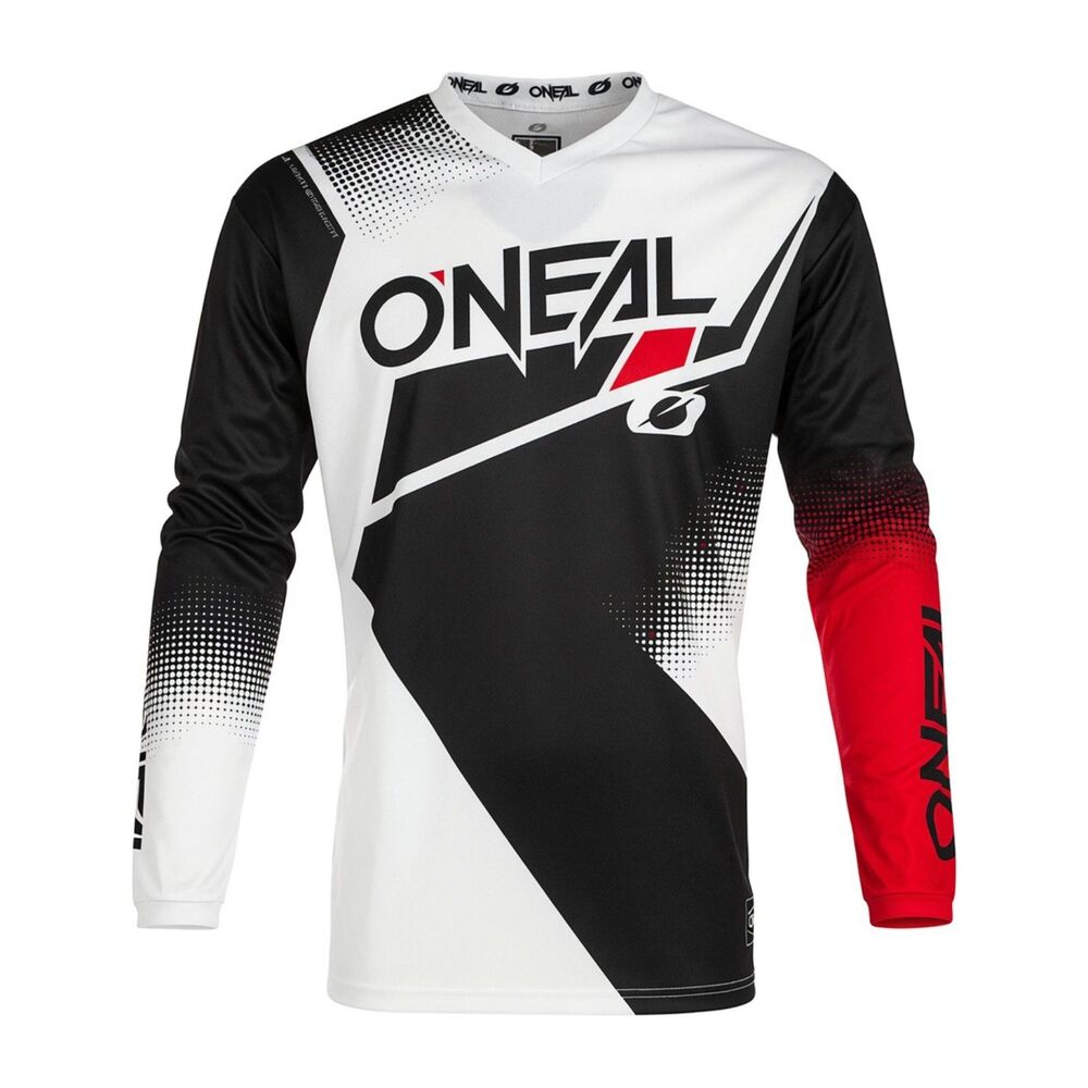 O'Neal Youth Size L Element Racewear V.22 Black White Red Motocross Jersey